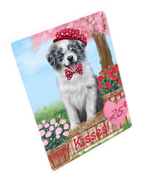 Rosie 25 Cent Kisses Border Collie Dog Large Refrigerator / Dishwasher Magnet RMAG97932