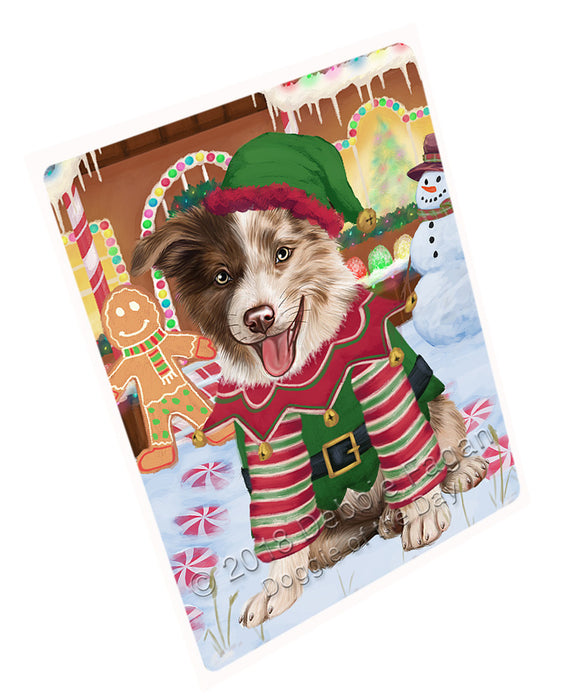 Christmas Gingerbread House Candyfest Border Collie Dog Large Refrigerator / Dishwasher Magnet RMAG99498