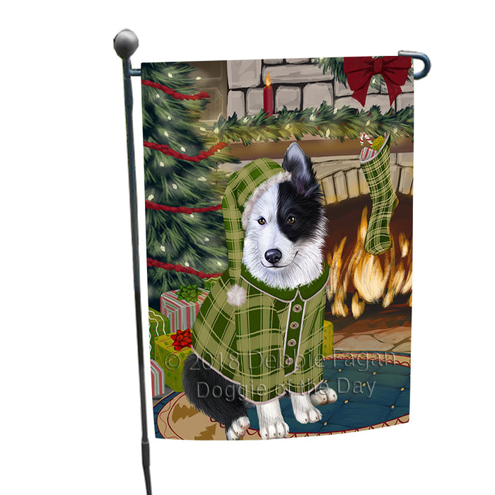 The Stocking was Hung Border Collie Dog Garden Flag GFLG55528