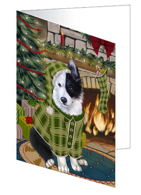 The Stocking was Hung Chow Chow Dog Handmade Artwork Assorted Pets Greeting Cards and Note Cards with Envelopes for All Occasions and Holiday Seasons GCD70343