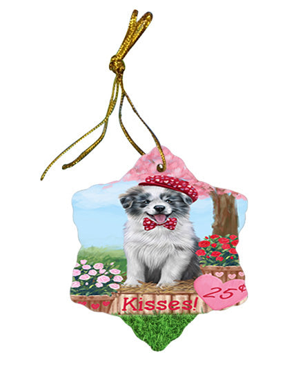 Rosie 25 Cent Kisses Border Collie Dog Star Porcelain Ornament SPOR56300