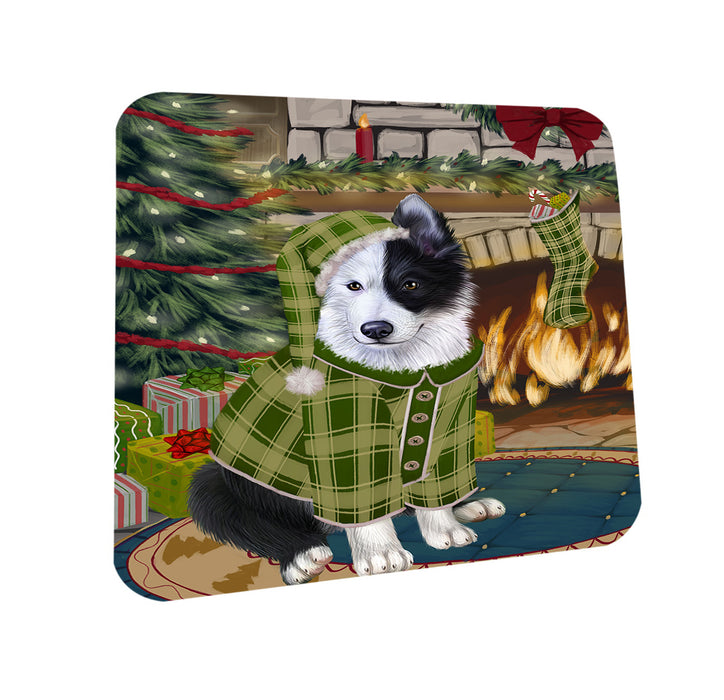 The Stocking was Hung Border Collie Dog Coasters Set of 4 CST55193