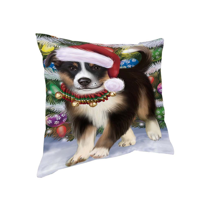 Trotting in the Snow Border Collie Dog Pillow PIL70620