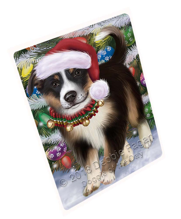 Trotting in the Snow Border Collie Dog Cutting Board C71406