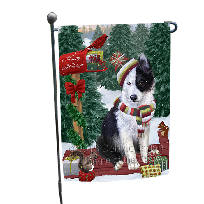 Merry Christmas Woodland Sled Border Collie Dog Garden Flag GFLG55157