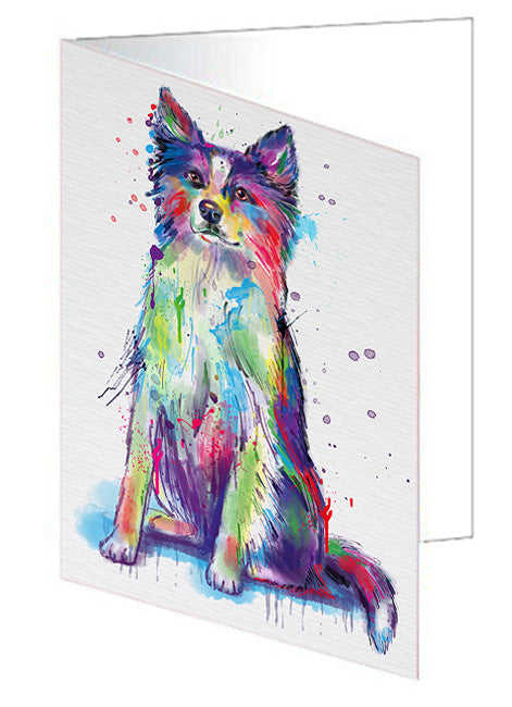 Watercolor Border Collie Dog Handmade Artwork Assorted Pets Greeting Cards and Note Cards with Envelopes for All Occasions and Holiday Seasons GCD76742