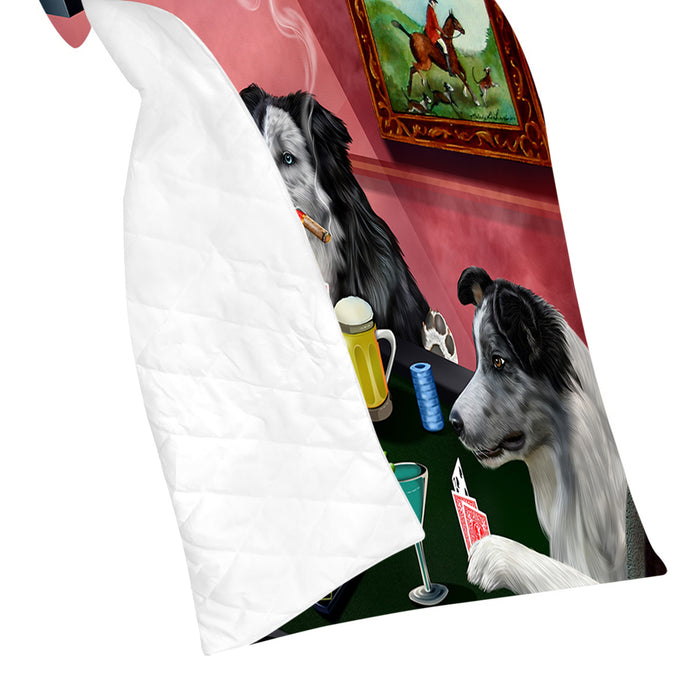 Home of  Border Collie Dogs Playing Poker Quilt