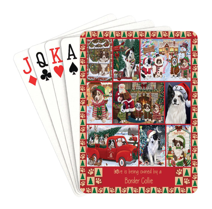 Love is Being Owned Christmas Border Collie Dogs Playing Card Decks