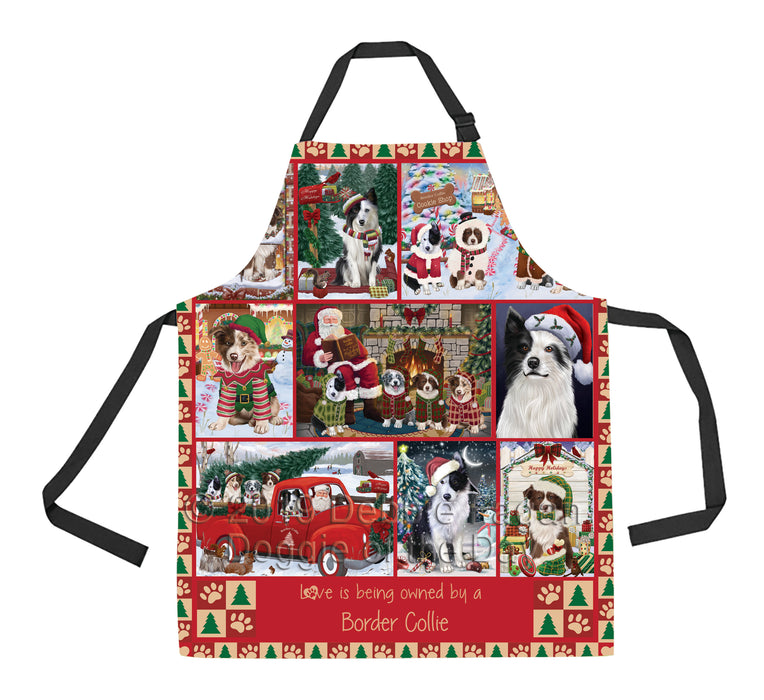 Love is Being Owned Christmas Border Collie Dogs Apron