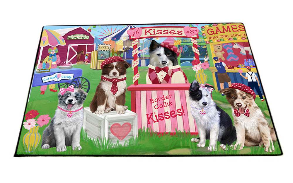 Carnival Kissing Booth Border Collies Dog Floormat FLMS52953