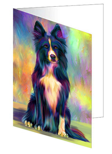 Paradise Wave Border Collie Dog Handmade Artwork Assorted Pets Greeting Cards and Note Cards with Envelopes for All Occasions and Holiday Seasons GCD72698