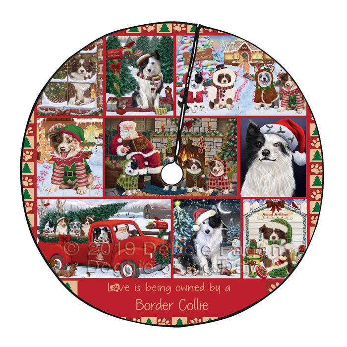 Love is Being Owned Christmas Border Collie Dogs Tree Skirt