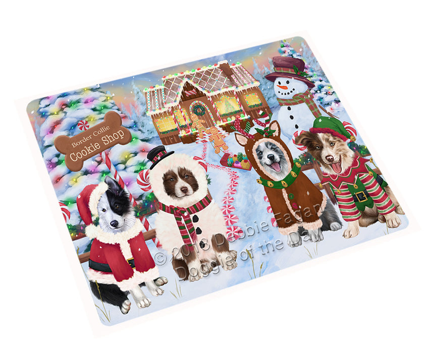 Holiday Gingerbread Cookie Shop Border Collies Dog Cutting Board C74283