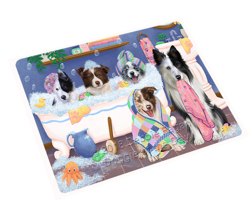 Rub A Dub Dogs In A Tub Border Collies Dog Cutting Board C75447