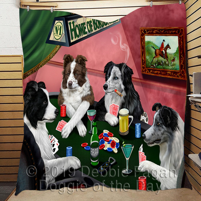Home of  Border Collie Dogs Playing Poker Quilt