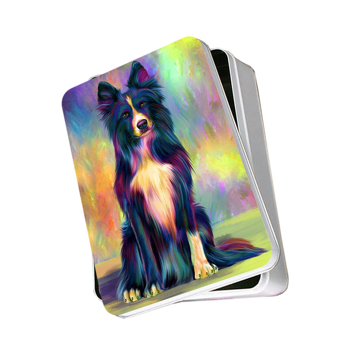 Paradise Wave Border Collie Dog Photo Storage Tin PITN56004