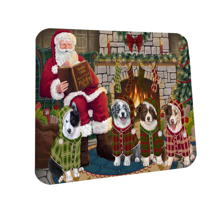 Christmas Cozy Holiday Tails Border Collies Dog Coasters Set of 4 CST55064