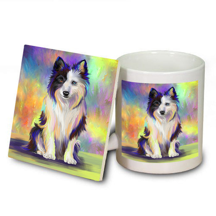 Pardise Wave Border Collie Dog Mug and Coaster Set MUC53588