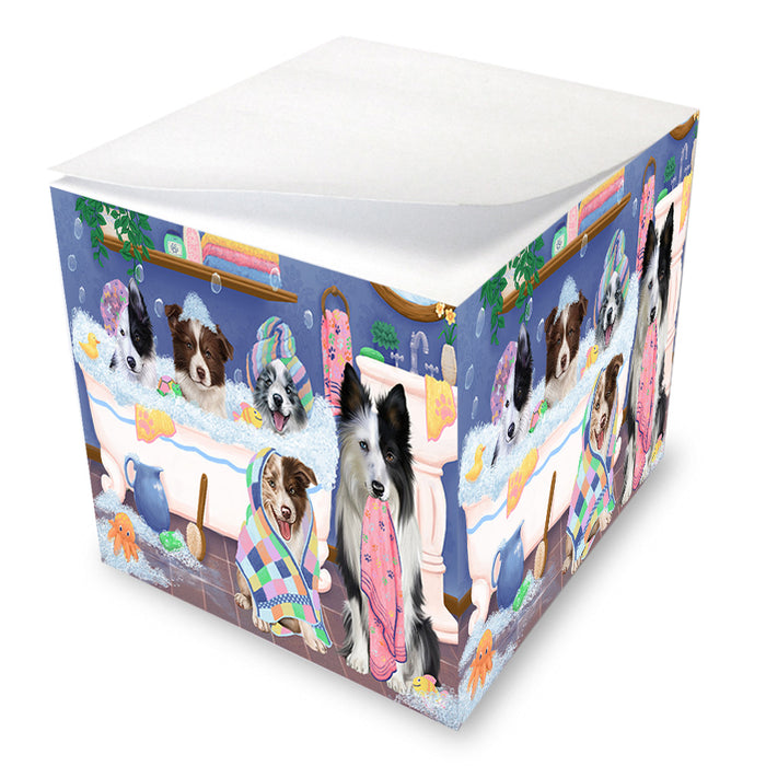 Rub A Dub Dogs In A Tub Border Collies Dog Note Cube NOC54842