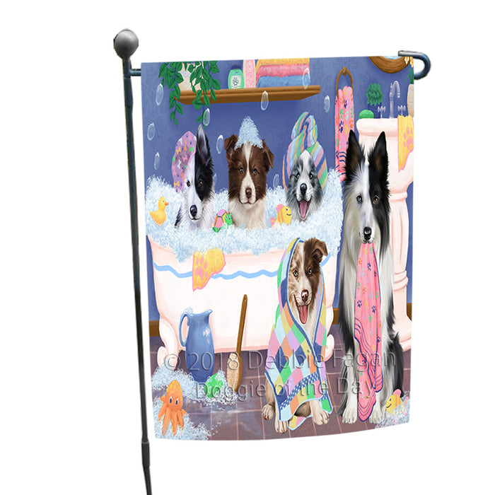 Rub A Dub Dogs In A Tub Border Collies Dog Garden Flag GFLG57398