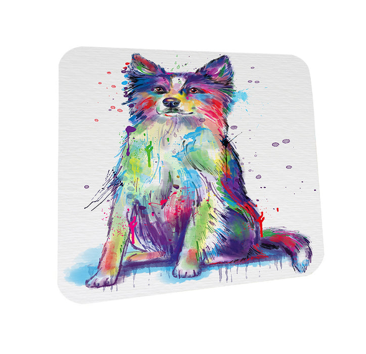 Watercolor Border Collie Dog Coasters Set of 4 CST57034