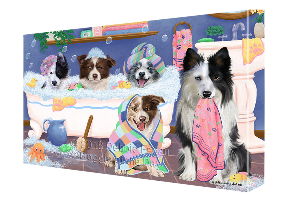 Rub A Dub Dogs In A Tub Border Collies Dog Canvas Print Wall Art Décor CVS133154