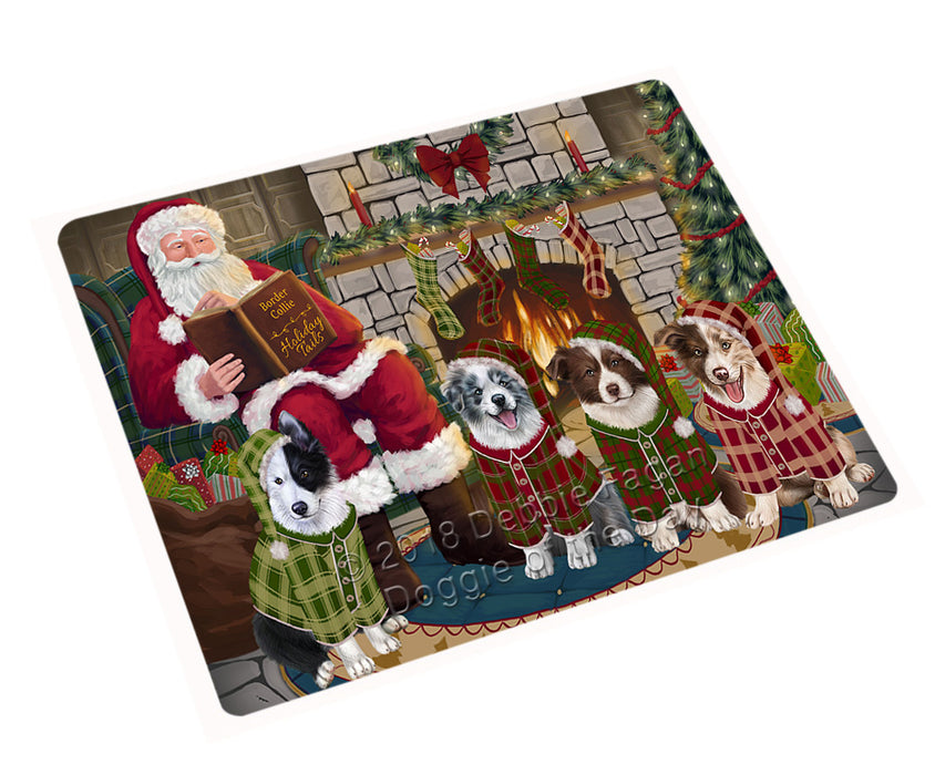 Christmas Cozy Holiday Tails Border Collies Dog Magnet MAG70455 (Small 5.5" x 4.25")