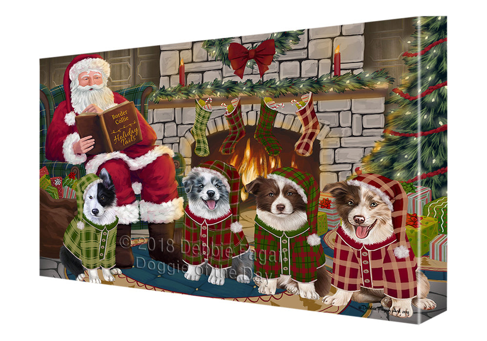 Christmas Cozy Holiday Tails Border Collies Dog Canvas Print Wall Art Décor CVS115883