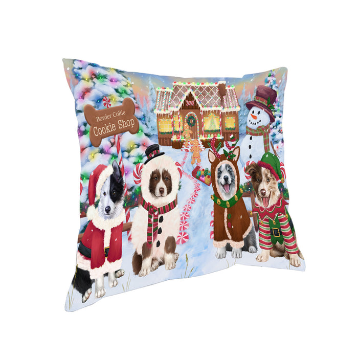Holiday Gingerbread Cookie Shop Border Collies Dog Pillow PIL79820