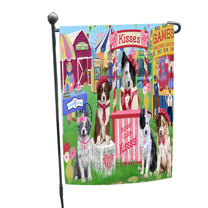 Carnival Kissing Booth Border Collies Dog Garden Flag GFLG56445