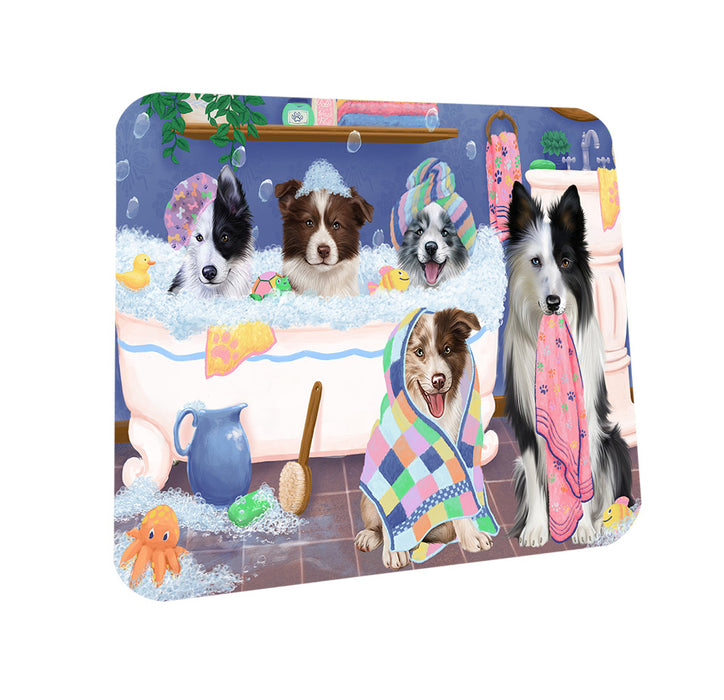 Rub A Dub Dogs In A Tub Border Collies Dog Coasters Set of 4 CST56728