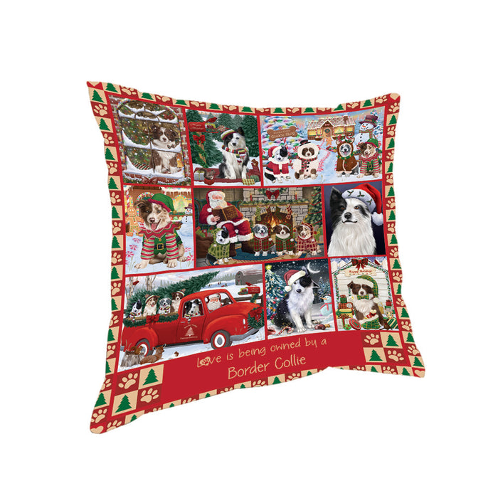 Love is Being Owned Christmas Border Collie Dogs Pillow PIL85684