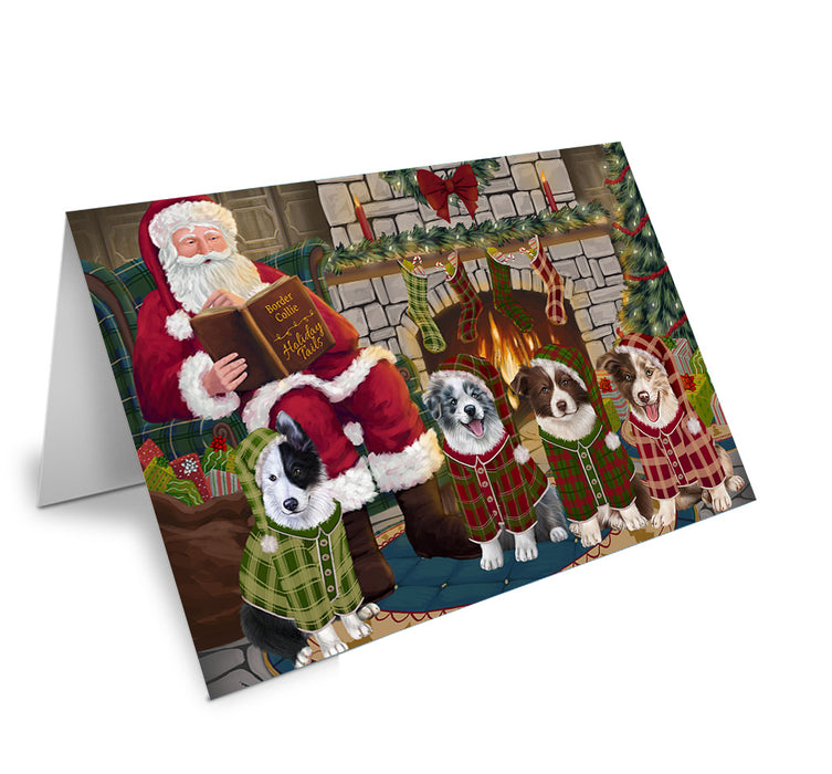 Christmas Cozy Holiday Tails Border Collies Dog Handmade Artwork Assorted Pets Greeting Cards and Note Cards with Envelopes for All Occasions and Holiday Seasons GCD69833