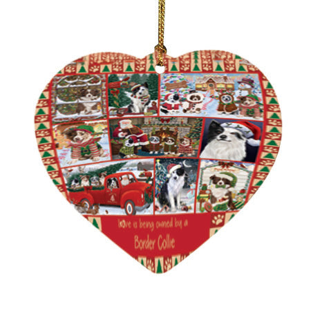 Love is Being Owned Christmas Border Collie Dogs Heart Christmas Ornament HPOR57833