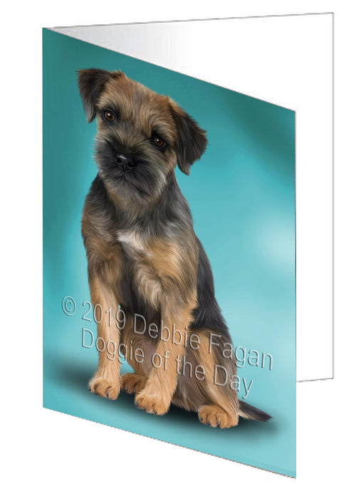 Border Terrier Dog Handmade Artwork Assorted Pets Greeting Cards and Note Cards with Envelopes for All Occasions and Holiday Seasons GCD77606