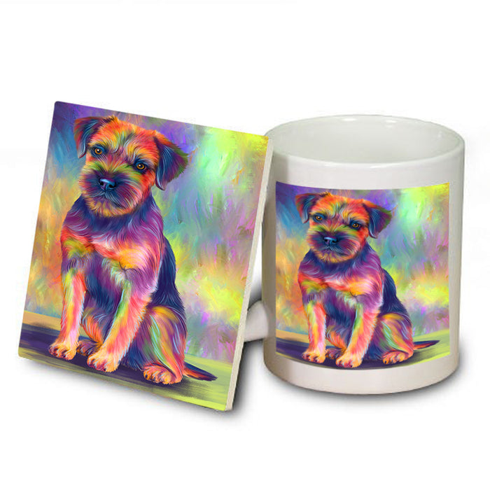 Paradise Wave Border Terrier Dog Mug and Coaster Set MUC57491