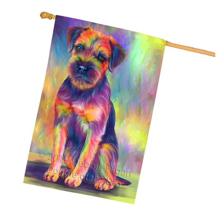 Paradise Wave Border Terrier Dog House Flag FLG66453