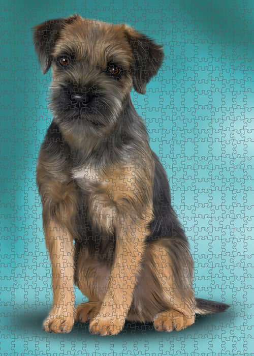 Border Terrier Dog Portrait Jigsaw Puzzle for Adults Animal Interlocking Puzzle Game Unique Gift for Dog Lover's with Metal Tin Box