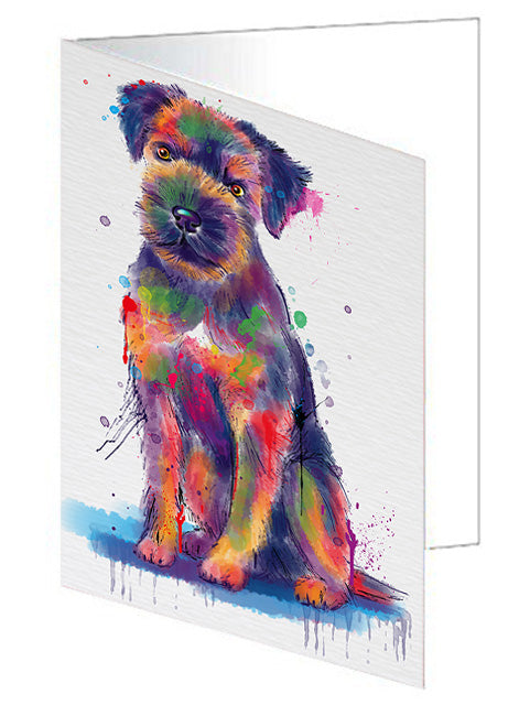 Watercolor Border Terrier Dog Handmade Artwork Assorted Pets Greeting Cards and Note Cards with Envelopes for All Occasions and Holiday Seasons GCD79937