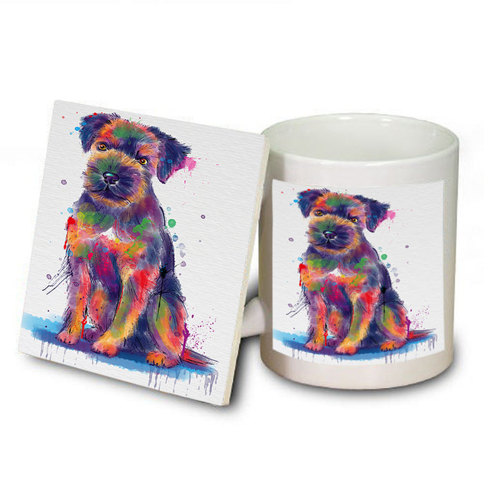 Watercolor Border Terrier Dog Mug and Coaster Set MUC57533