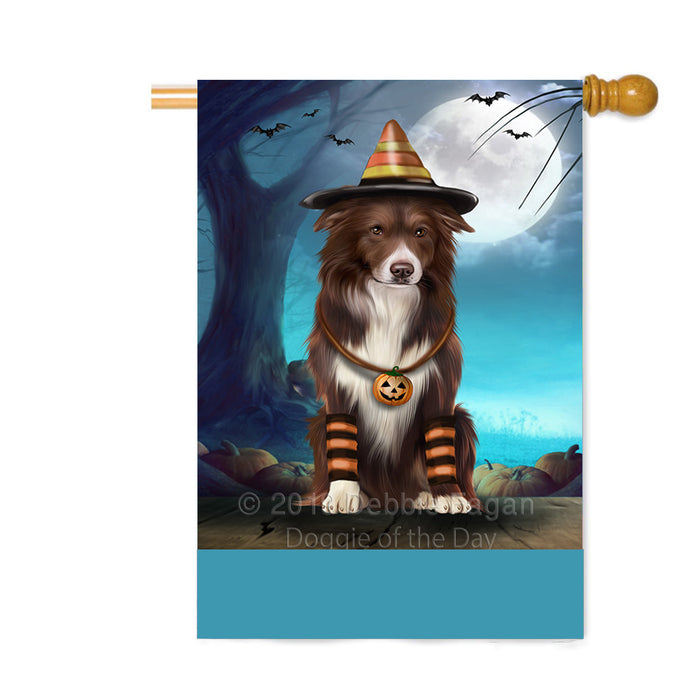 Personalized Happy Halloween Trick or Treat Border Collie Dog Candy Corn Custom House Flag FLG64091