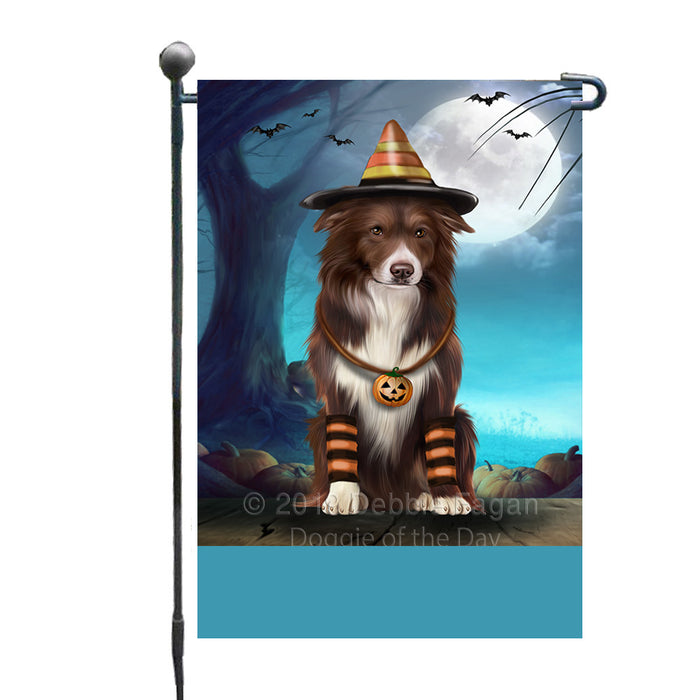 Personalized Happy Halloween Trick or Treat Border Collie Dog Candy Corn Custom Garden Flag GFLG64400