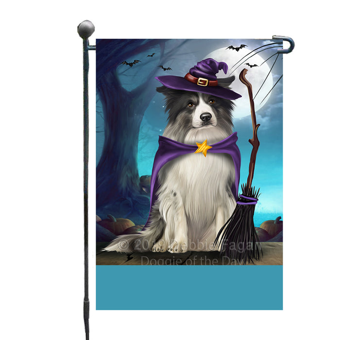 Personalized Happy Halloween Trick or Treat Border Collie Dog Witch Custom Garden Flag GFLG64565