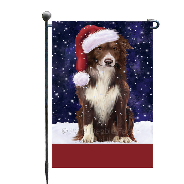 Personalized Let It Snow Happy Holidays Border Collie Dog Custom Garden Flags GFLG-DOTD-A62277