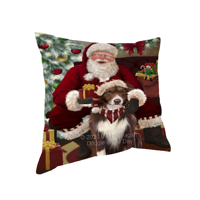 Santa's Christmas Surprise Border Collie Dog Pillow PIL87108