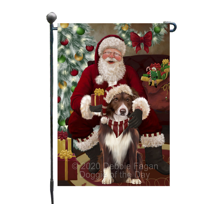Santa's Christmas Surprise Border Collie Dog Garden Flag GFLG66722