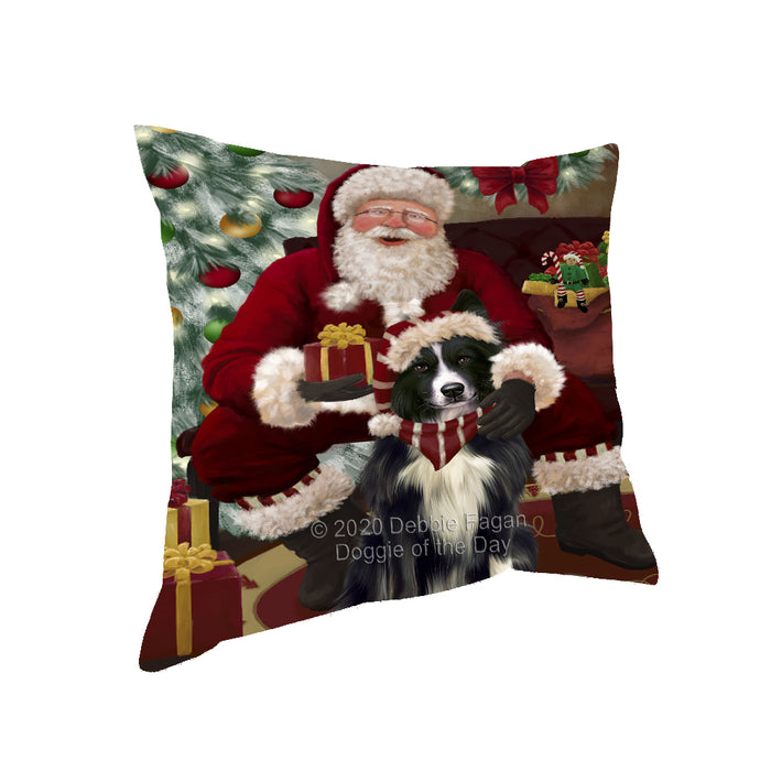 Santa's Christmas Surprise Border Collie Dog Pillow PIL87112