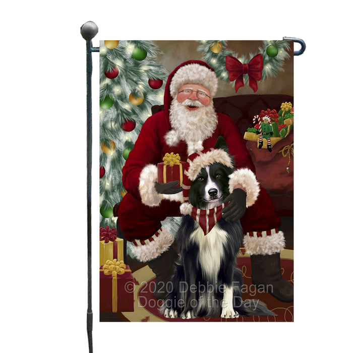 Santa's Christmas Surprise Border Collie Dog Garden Flag GFLG66723