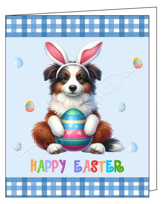 Border Collie Dog Easter Day Greeting Cards and Note Cards with Envelope - Easter Invitation Card with Multi Design Pack
