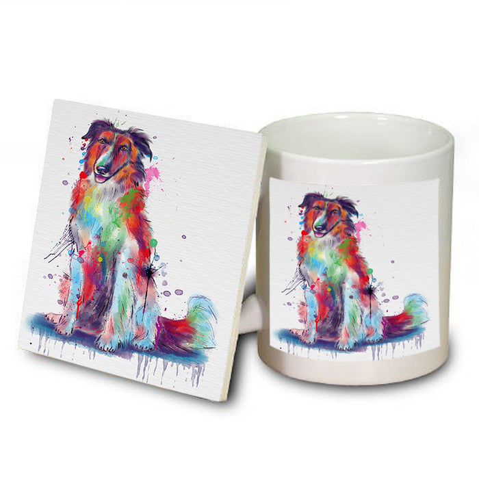 Watercolor Borzoi Dog Mug and Coaster Set MUC57534